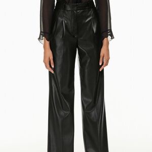 Aritzia Wilfred Black Faux Leather Pants